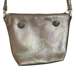 handpainted metallic crossbody purse